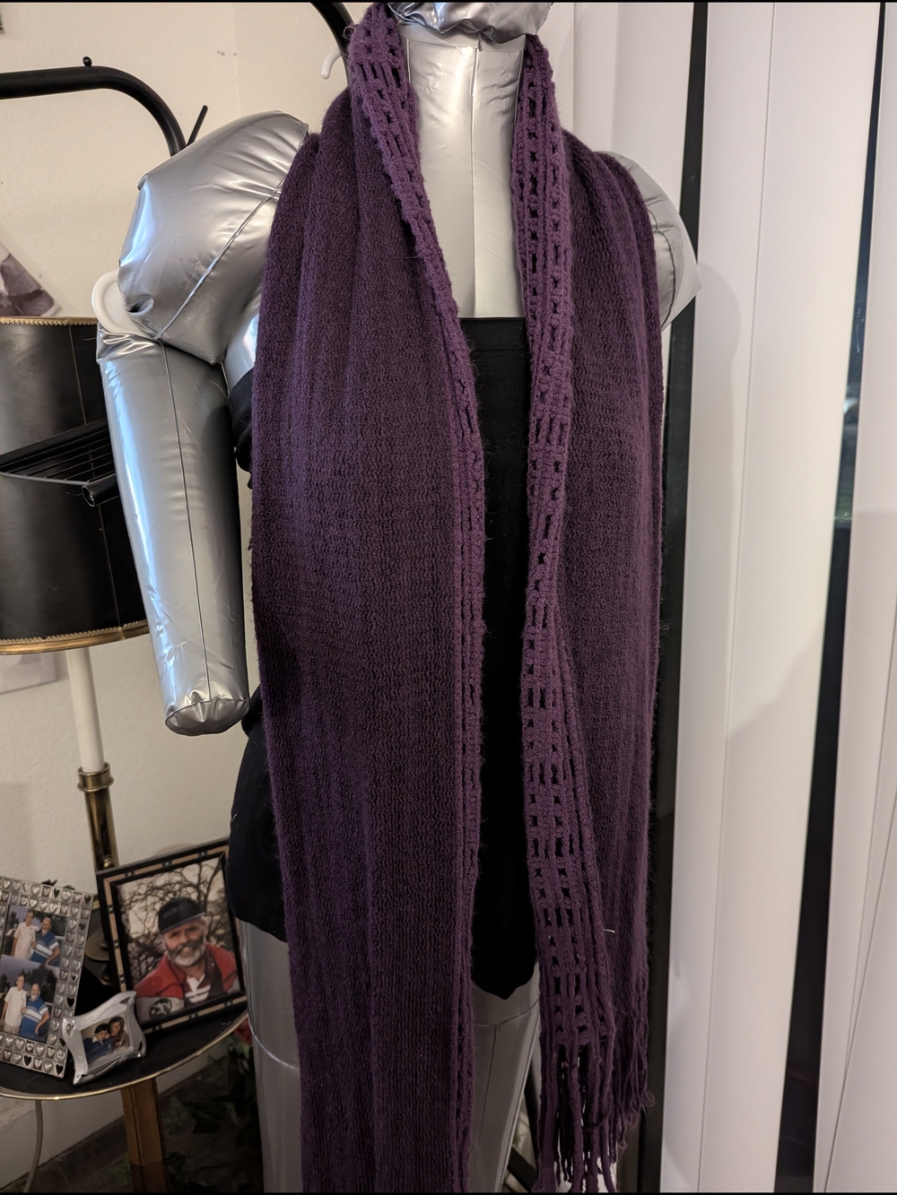 Luxury Infinity Knit Scarf / Cowl - Purple - Picture 6 of 8